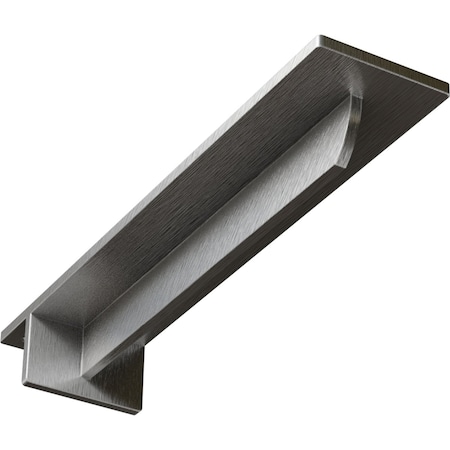 Ekena Millwork Heaton Hidden Support Steel Bracket w/ 10" Support Depth, Stainless Steel 3"W x 14"D x 2"H BKTM03X14X02HESS